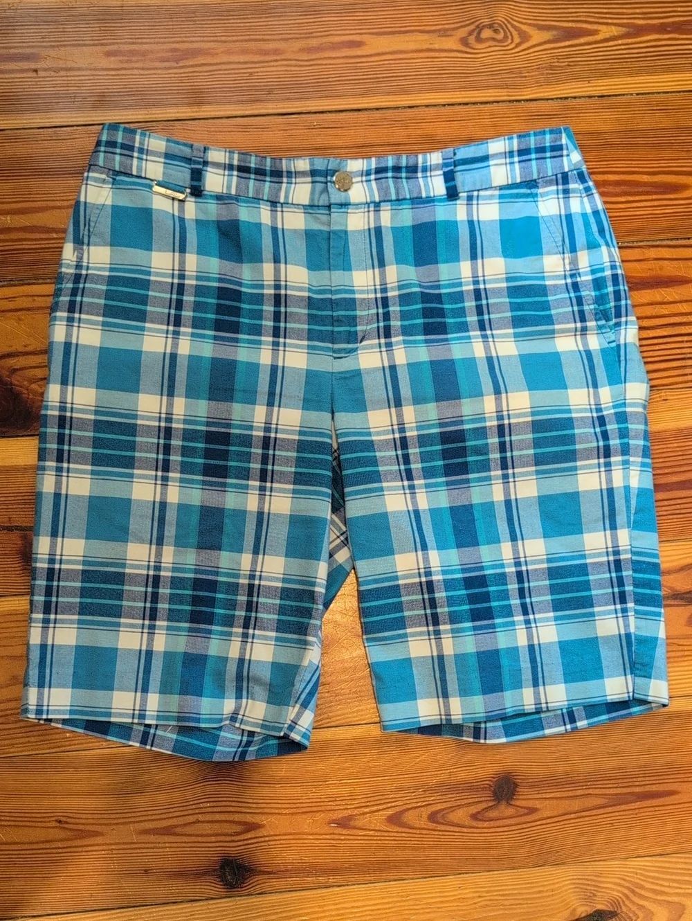 Ralph Lauren Active Blue Plaid Shorts Size 8 Preppy Summer Vacation Resort